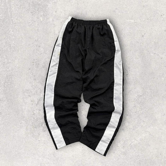 Vintage 90s Nike Baggy Tracksuit Bottoms Black / White (L)