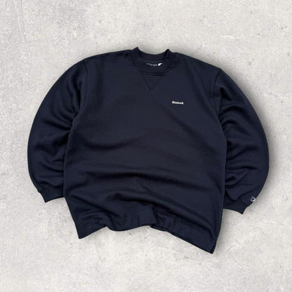 Vintage 00s Reebok Small Logo Sweatshirt Navy (Womens M)