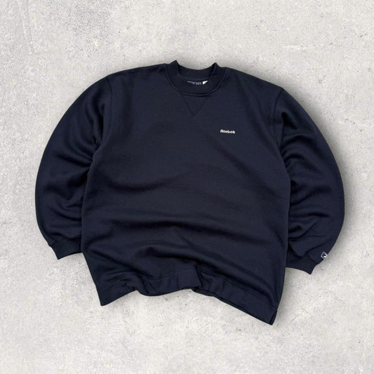 Vintage 00s Reebok Small Logo Sweatshirt Navy (Womens M)