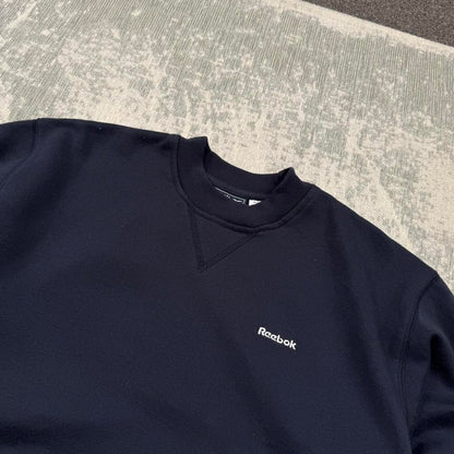 Vintage 00s Reebok Small Logo Sweatshirt Navy (Womens M)