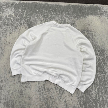 Vintage Y2K Nike Small Swoosh Logo Sweatshirt White (L)