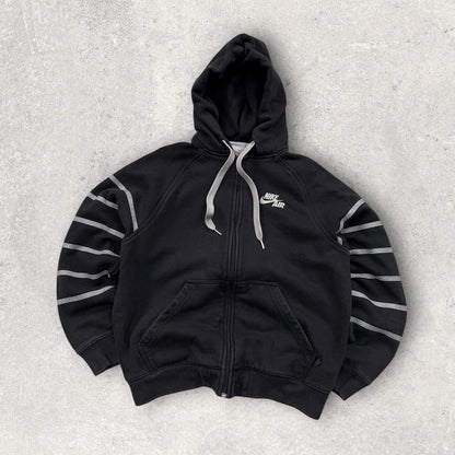 Vintage 00s Nike Air Heavyweight Zip Up Hoodie Black (M)