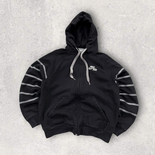 Vintage 00s Nike Air Heavyweight Zip Up Hoodie Black (M)