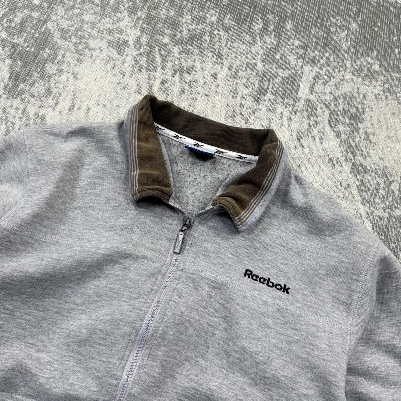 Vintage 00s Reebok Zip Up Sweatshirt Grey (Womens M)