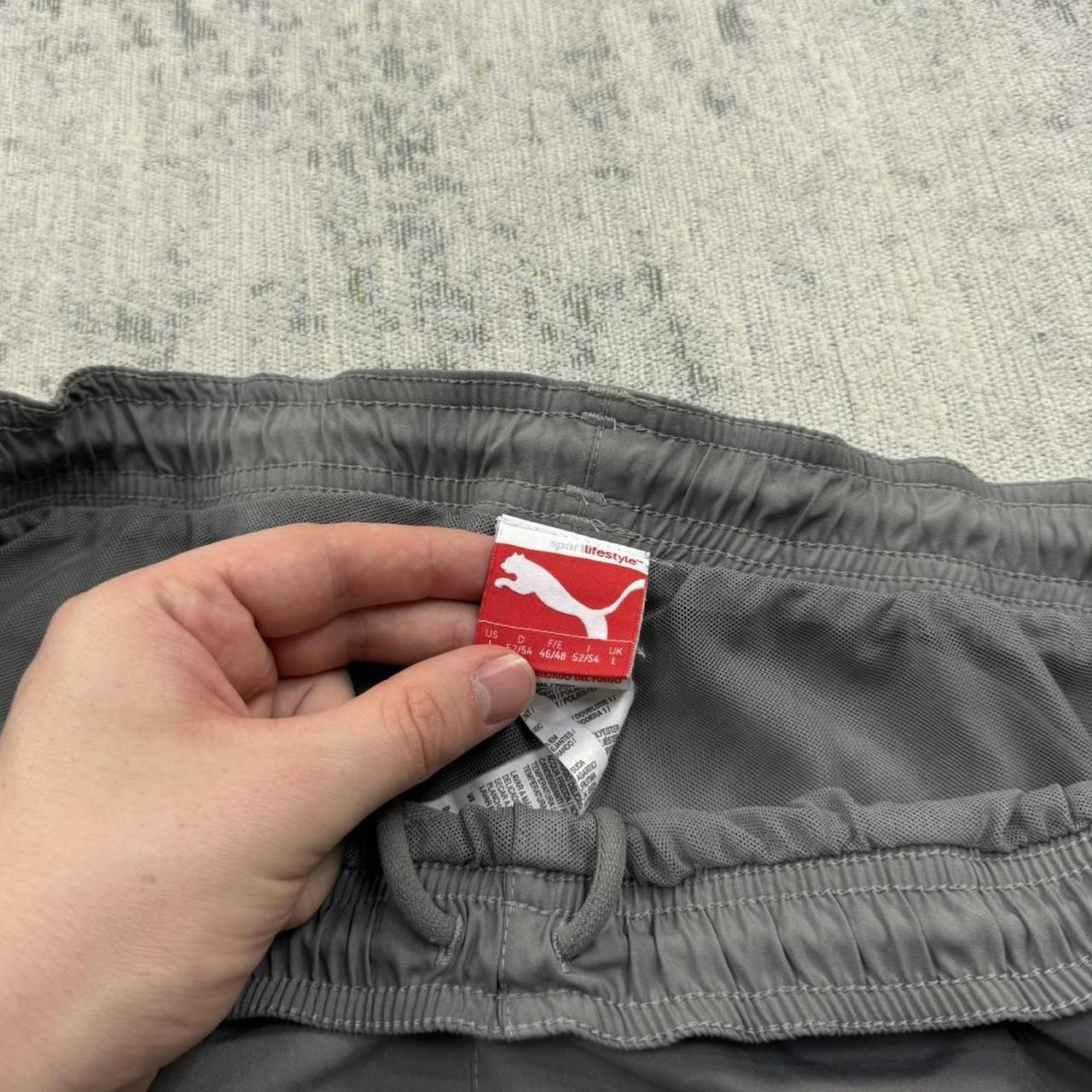 Vintage Y2K Puma Technical Baggy Tracksuit Bottoms Grey (L)