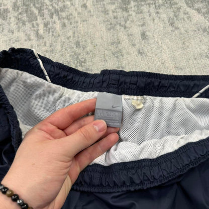 Vintage 00s Nike Baggy Technical Tracksuit Bottoms Navy / Baby Blue (XXL)