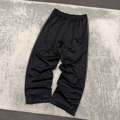 Vintage Y2K Nike Basketball Baggy Wide Leg Tracksuit Bottoms Black (L)