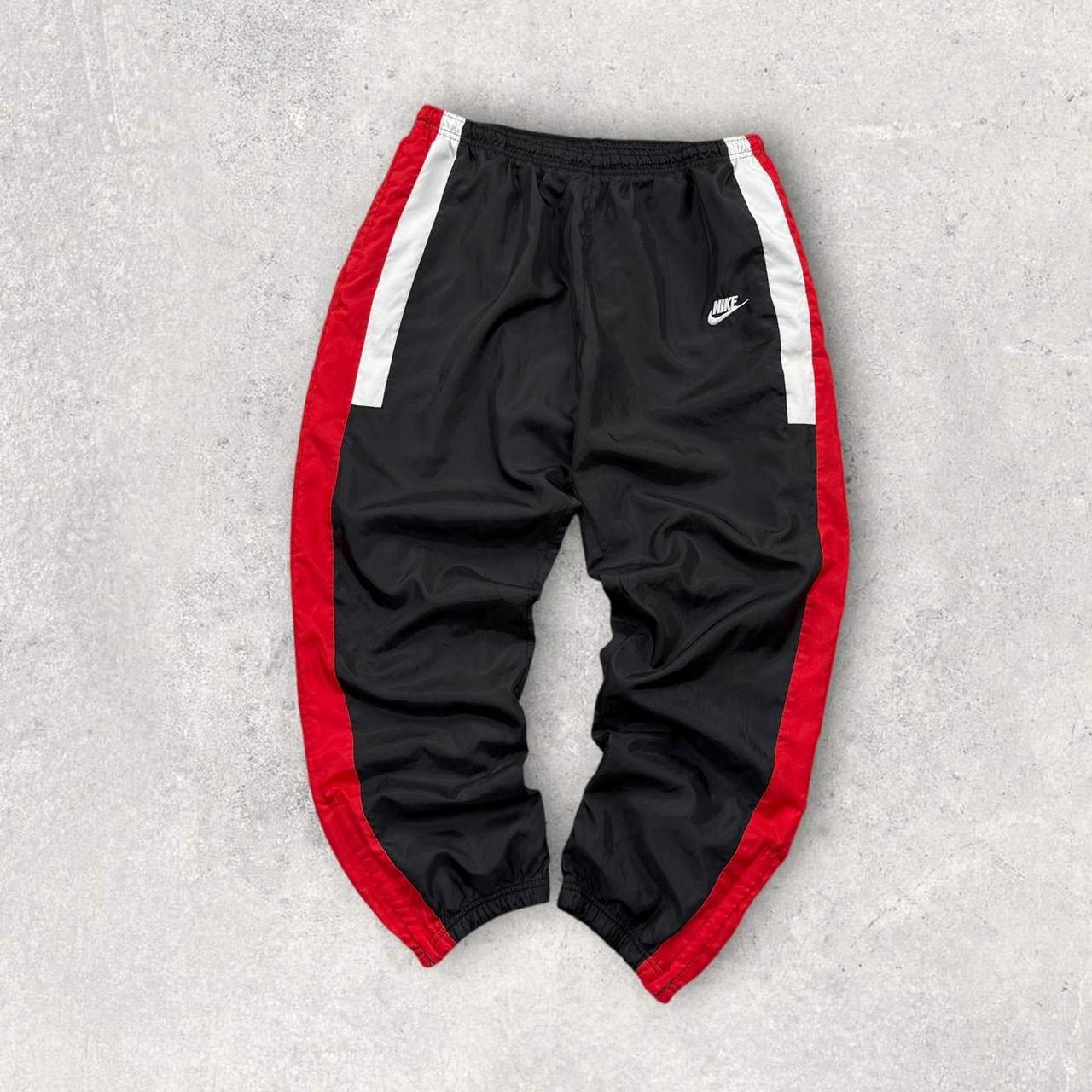 Nike Baggy Tracksuit Bottoms Black / Red (XL)