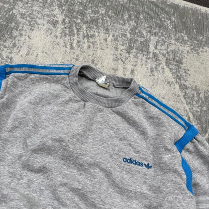 Vintage 90s Adidas Sweatshirt Grey (Womens S)