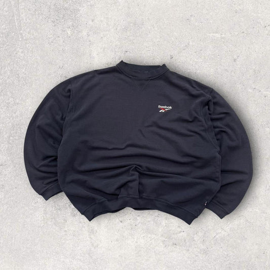 Vintage 00s Reebok Small Logo Sweatshirt Navy (XXL)