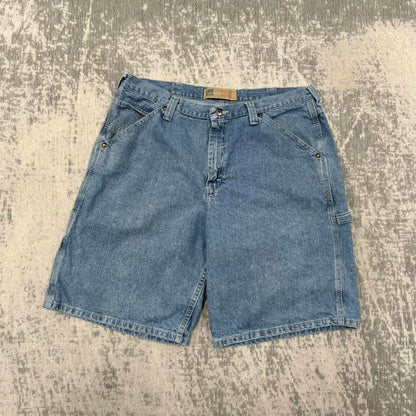 Vintage 00s Lee Baggy Carpenter Jorts Blue (38)