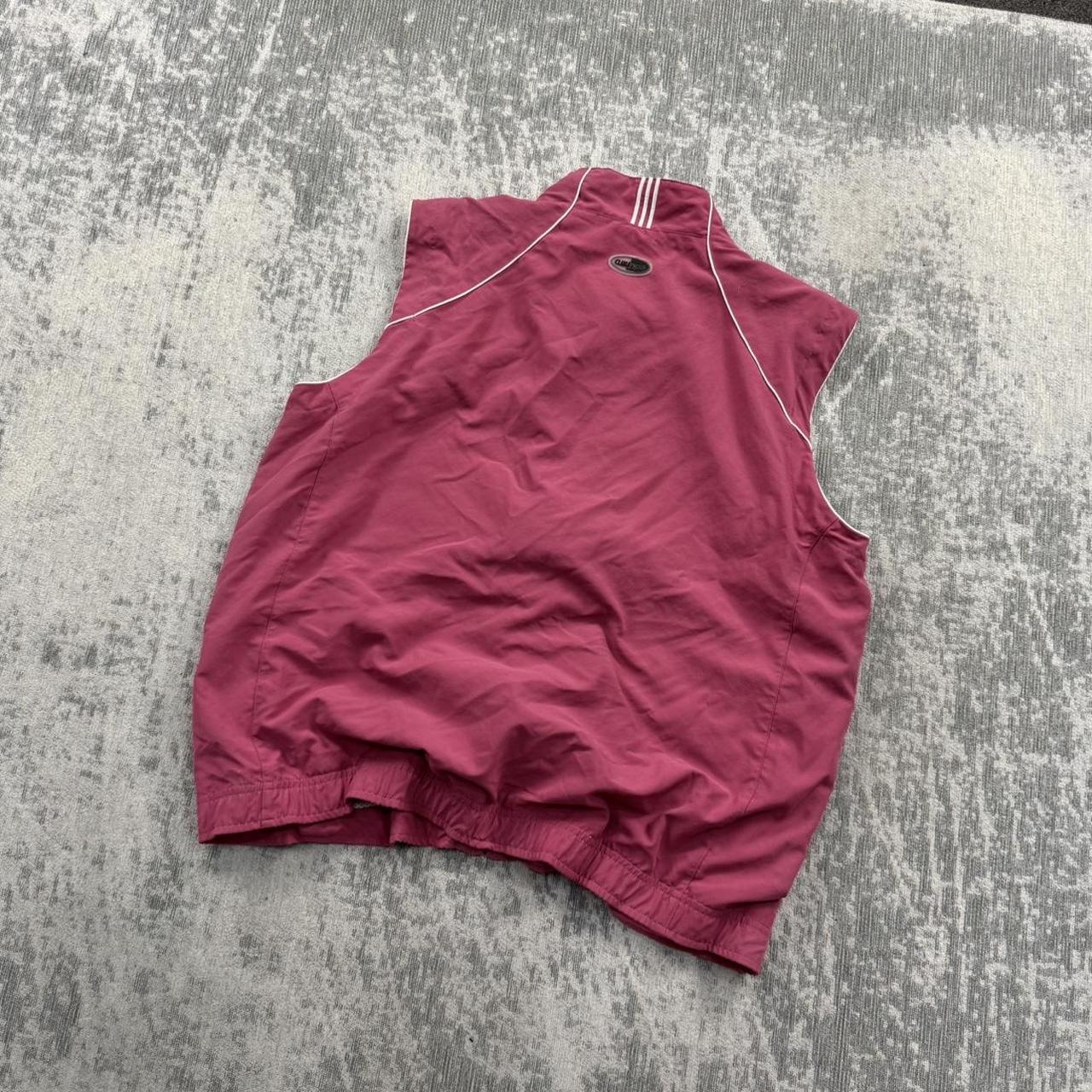 Vintage Y2K Adidas Windbreaker Gilet Pink (Womens XL)