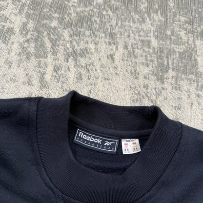 Vintage 00s Reebok Small Logo Sweatshirt Navy (Womens M)