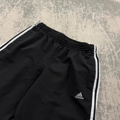 Vintage Y2K Adidas Baggy Technical Tracksuit Bottoms Black (S)