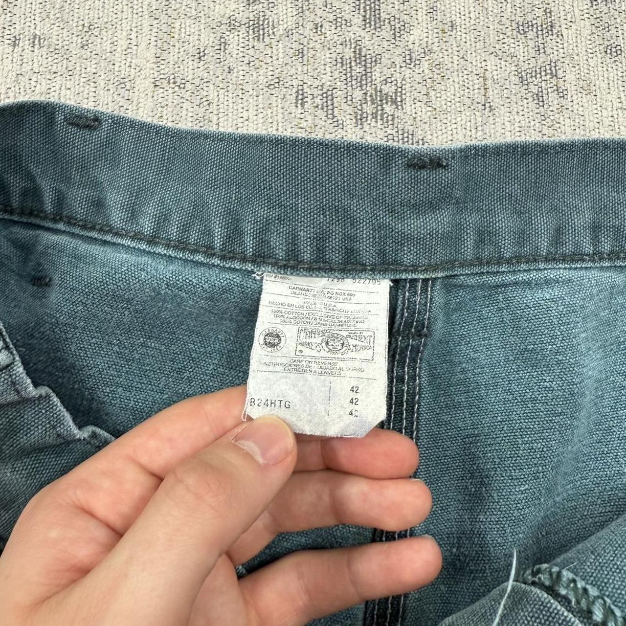 Vintage RARE Carhartt B24HTG Carpenter Jorts Hunter Green (40)