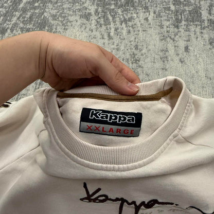 Vintage 00s Kappa Script Sweatshirt Cream (XL)