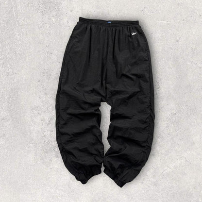 Vintage 00s Reebok Baggy Tracksuit Bottoms Black (XXL)
