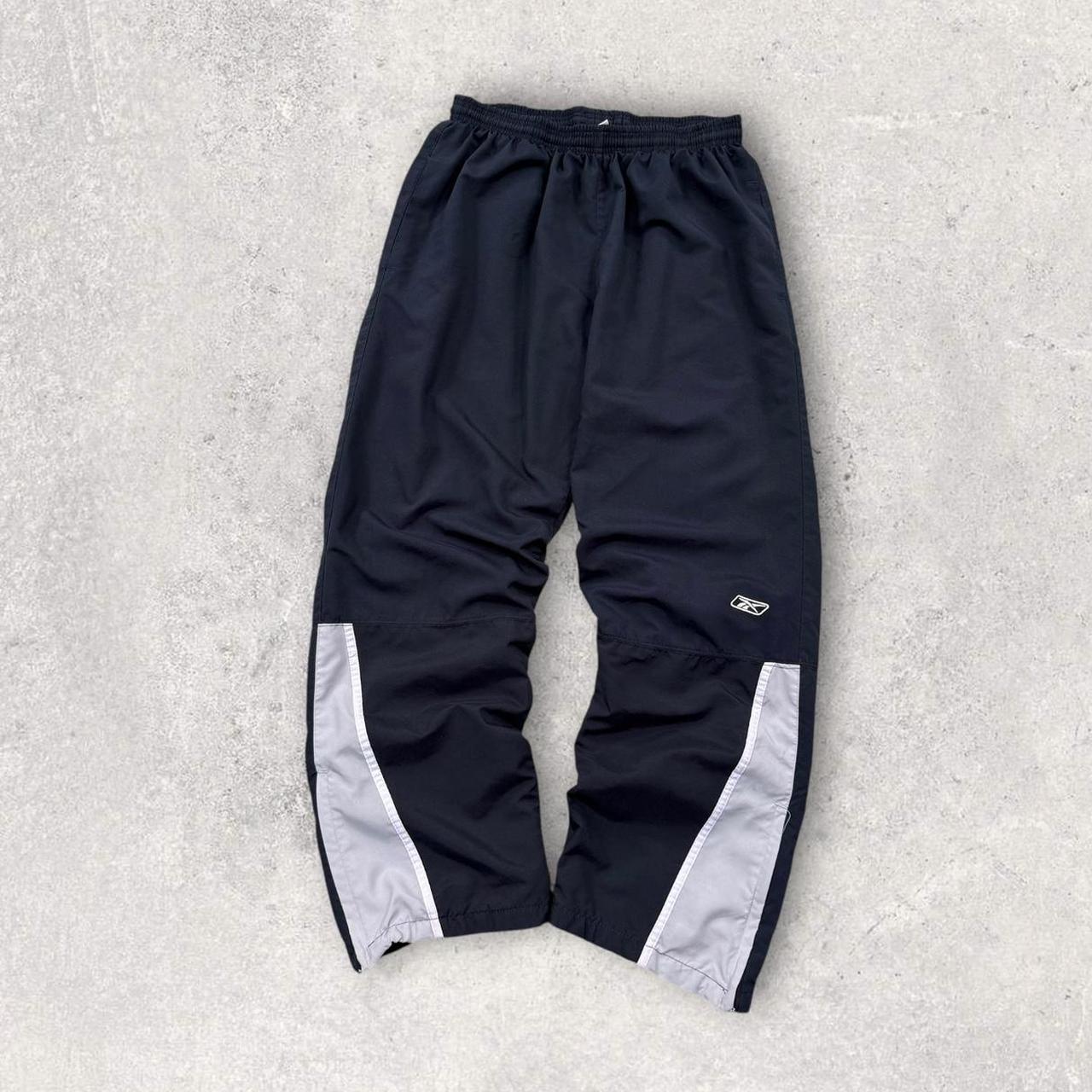 Vintage Y2K Reebok Baggy Tracksuit Bottoms Navy (M)
