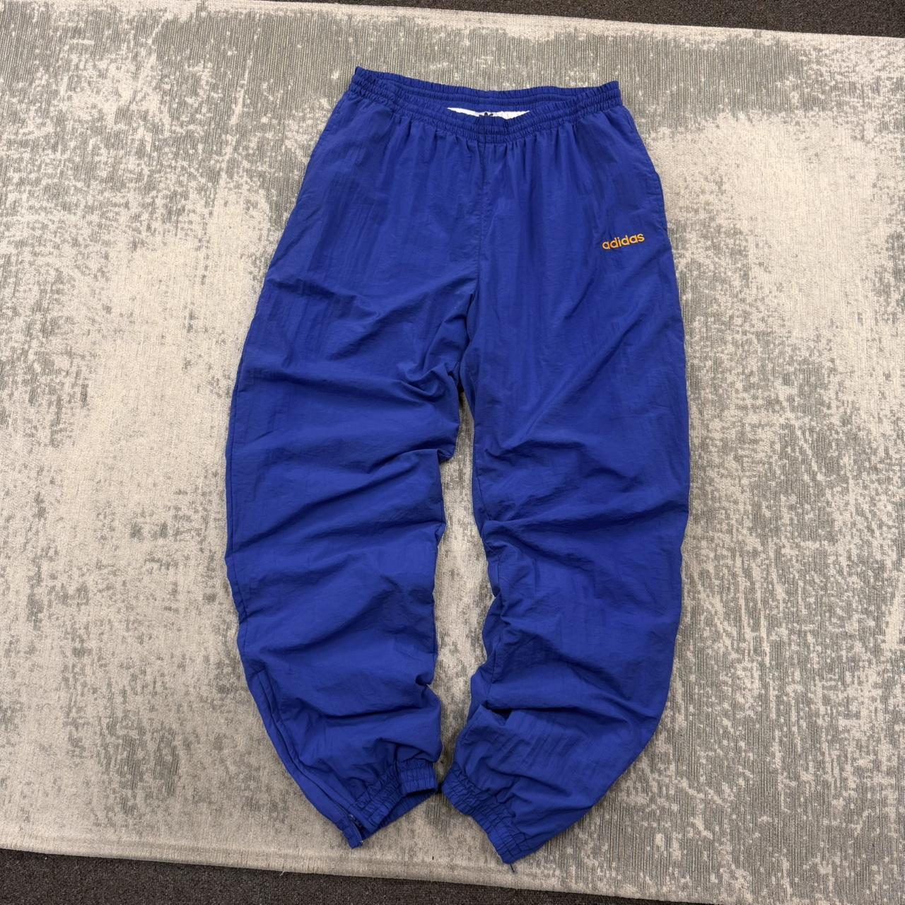 Vintage 90s Adidas Baggy Tracksuit Bottoms Blue (L)