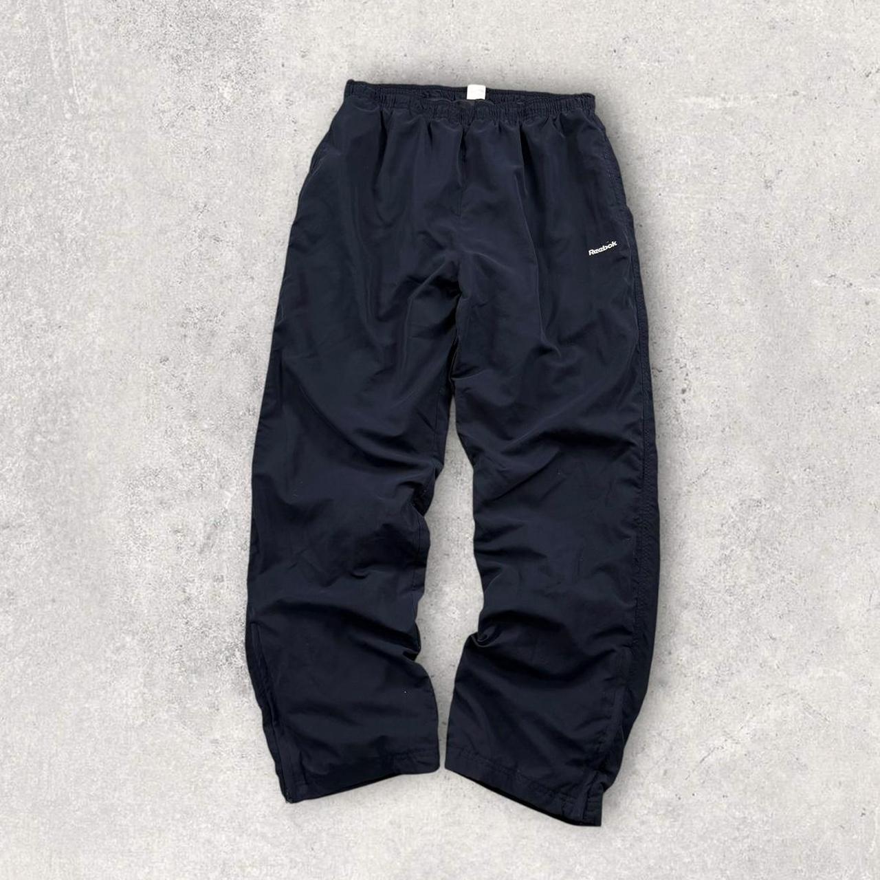 Vintage Y2K Reebok Baggy Tracksuit Bottoms Navy (Womens L)