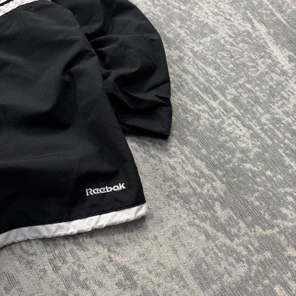 Vintage 00s Reebok Technical Hooded Windbreaker Jacket Black (Womens L)