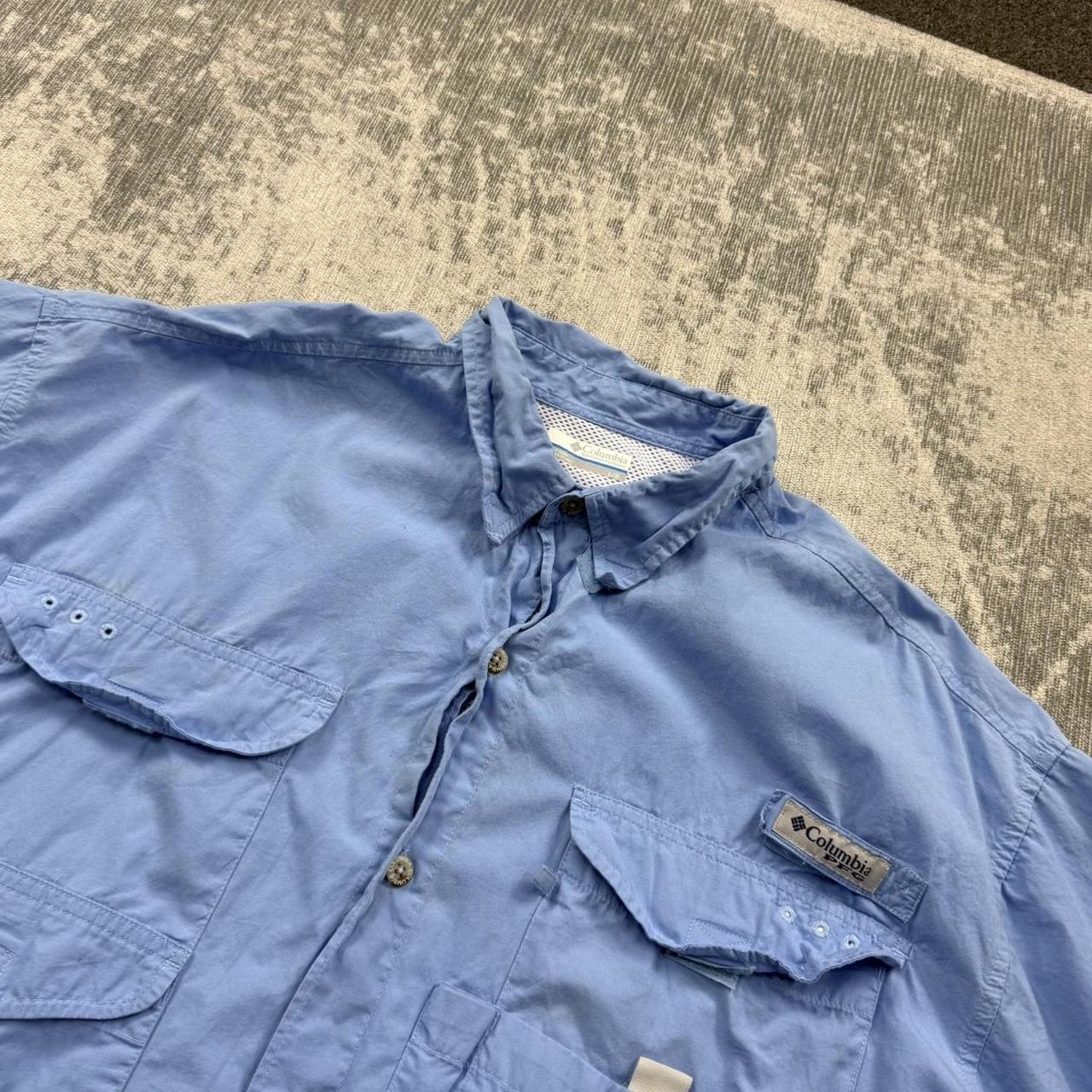 Vintage 00s Columbia Short Sleeve Utility Shirt Blue (L)