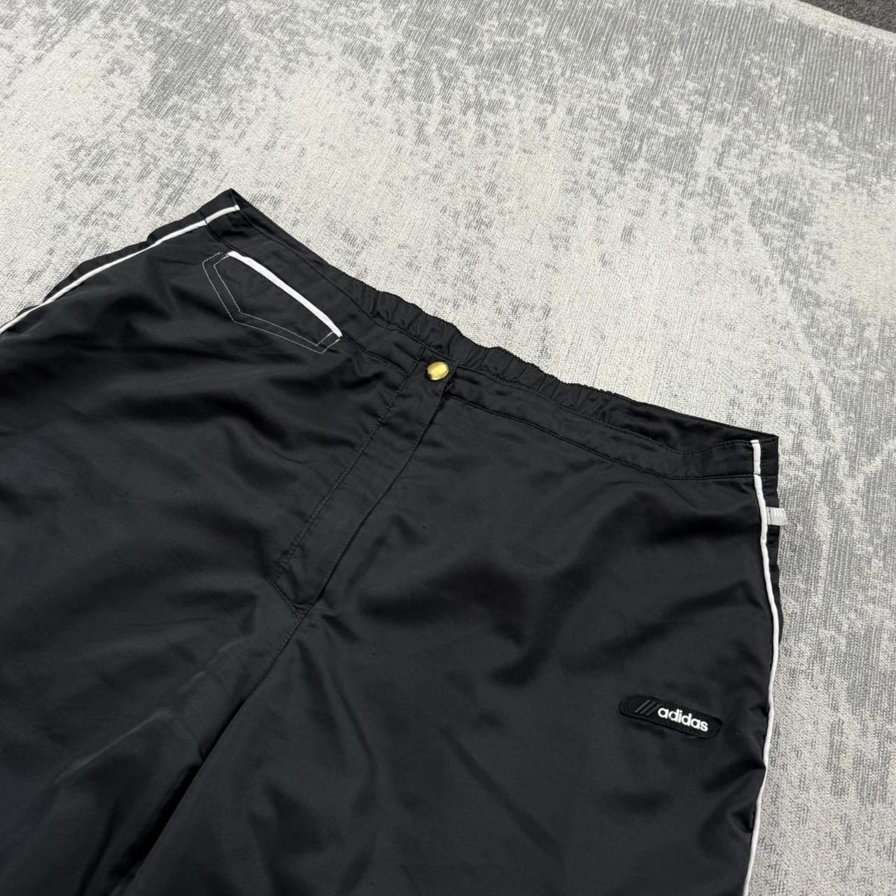 Vintage Y2K Adidas Baggy Tracksuit Bottoms Black (Womens L)