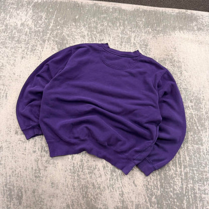 Vintage 00s Nike Centre Swoosh US College Sweatshirt Purple (M)