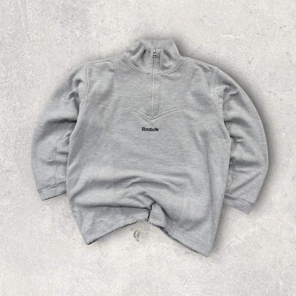 Vintage 00s Reebok Quarter Zip Sweatshirt Grey (M)