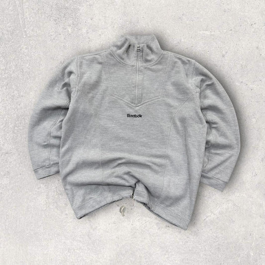 Vintage 00s Reebok Quarter Zip Sweatshirt Grey (M)