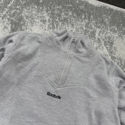 Vintage 00s Reebok Quarter Zip Sweatshirt Grey (M)