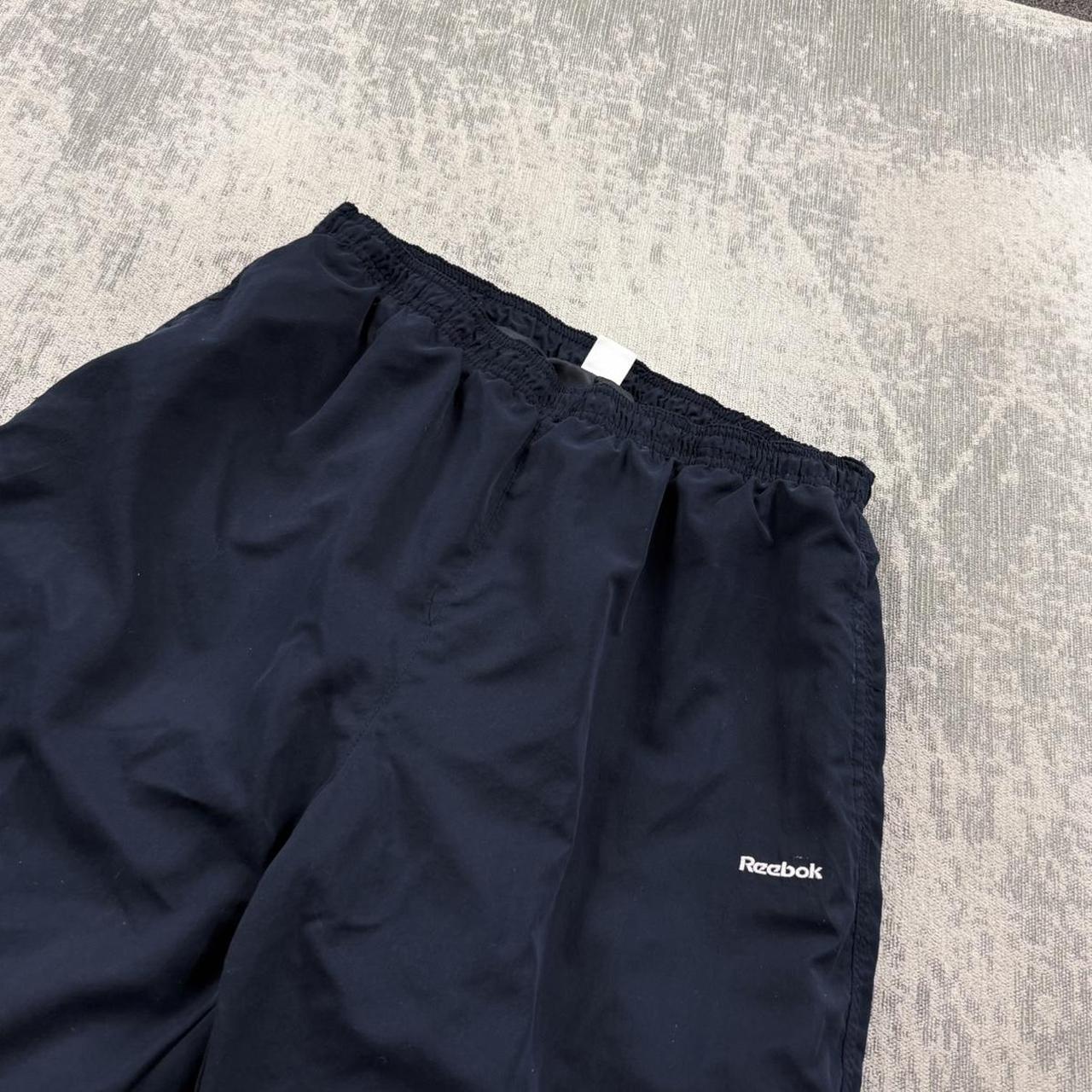 Vintage Y2K Reebok Baggy Tracksuit Bottoms Navy (Womens L)