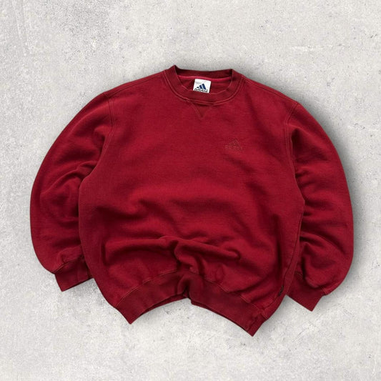 Vintage 90s Adidas Small Logo Sweatshirt Red (S)