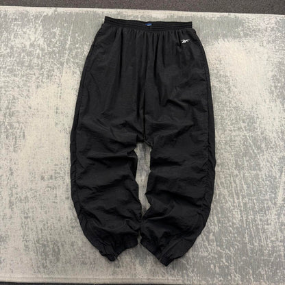 Vintage 00s Reebok Baggy Tracksuit Bottoms Black (XXL)