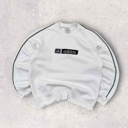 Vintage Y2K Adidas Spell Out Sweatshirt White (M)