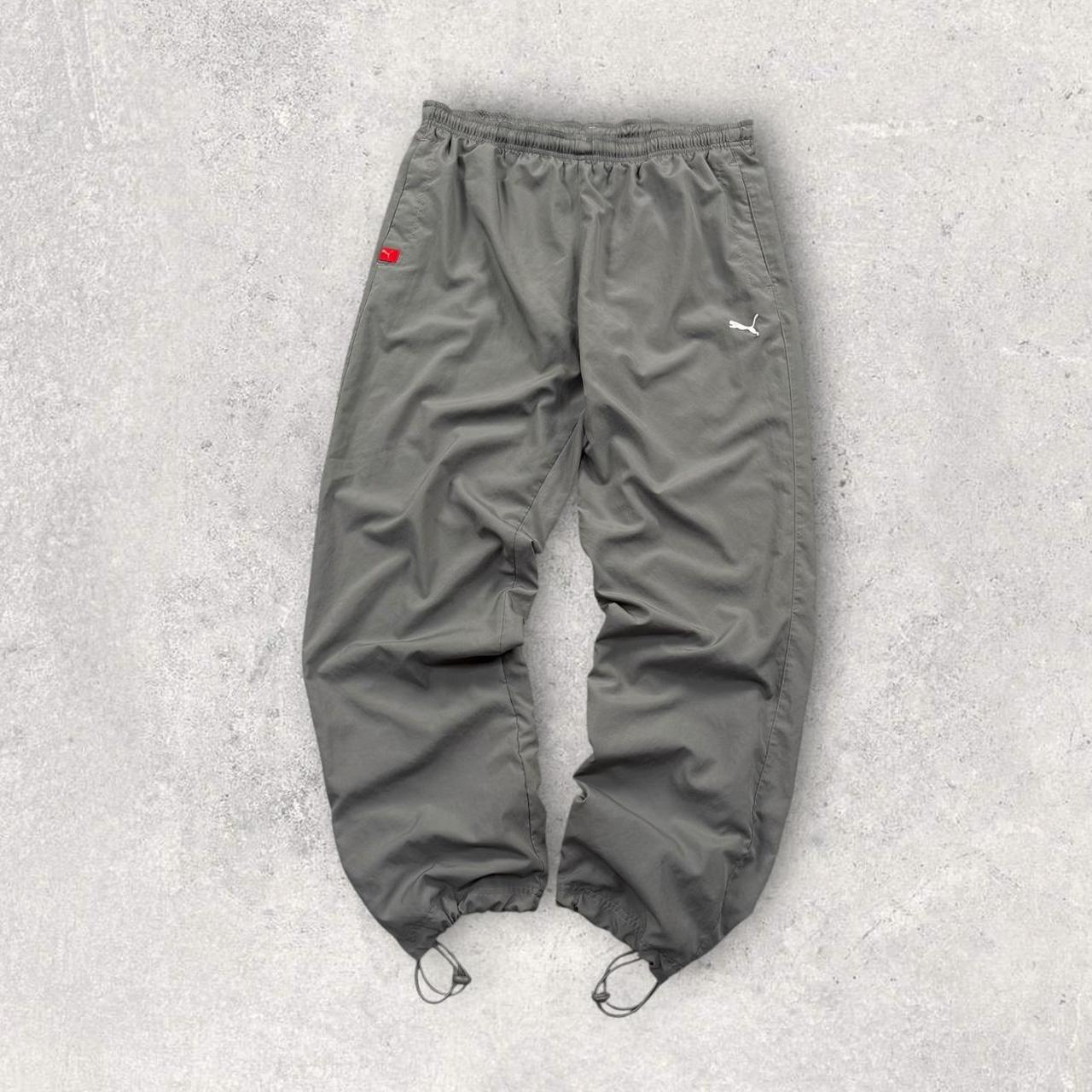 Vintage Y2K Puma Technical Baggy Tracksuit Bottoms Grey (L)