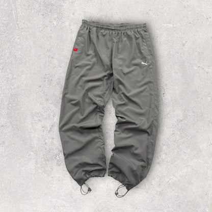 Vintage Y2K Puma Technical Baggy Tracksuit Bottoms Grey (L)