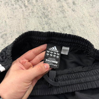 Vintage Y2K Adidas Baggy Technical Tracksuit Bottoms Black (S)