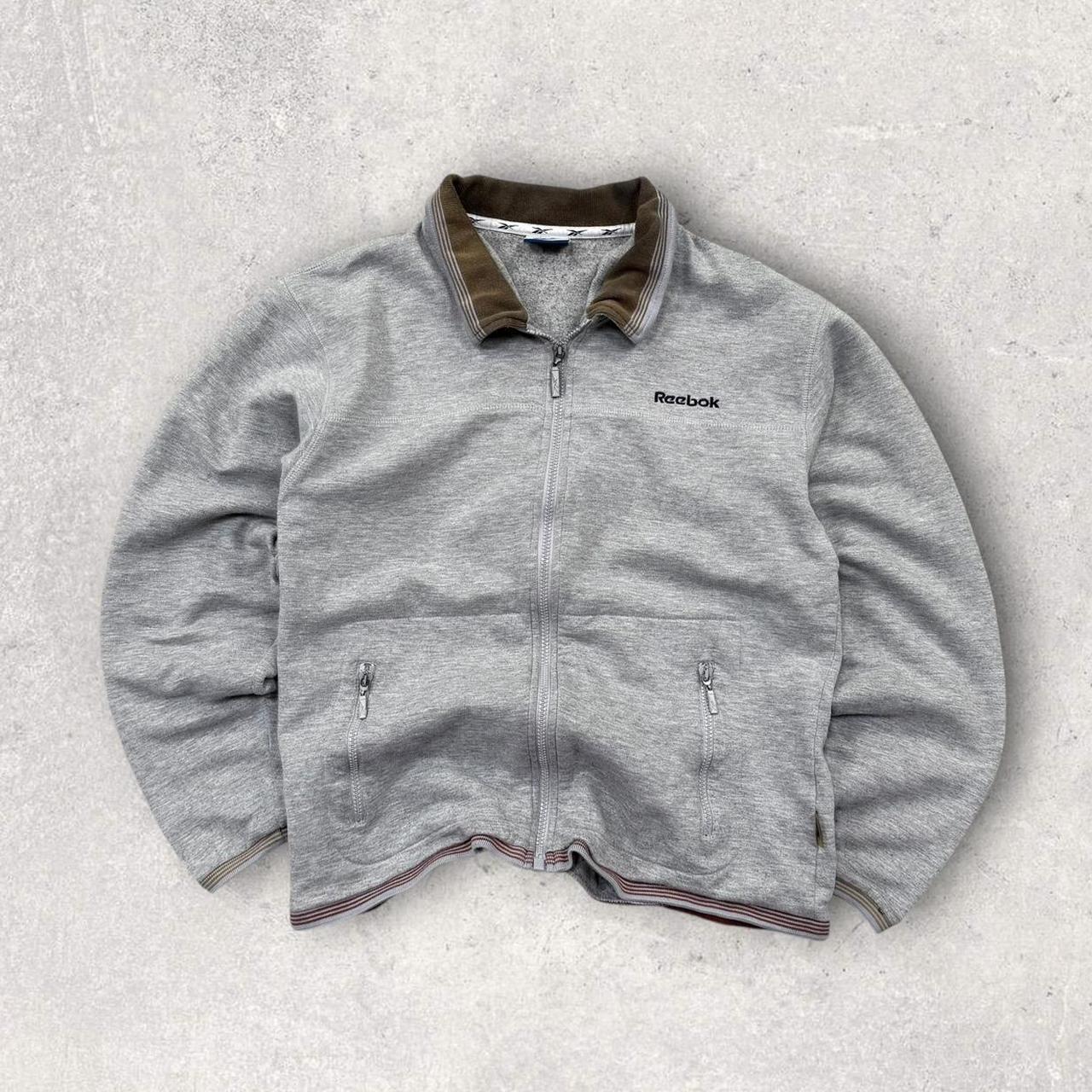 Vintage 00s Reebok Zip Up Sweatshirt Grey (Womens M)