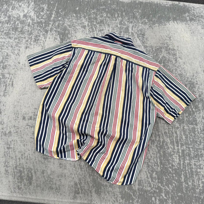 Vintage 00s Tommy Hilfiger Striped Short Sleeve Shirt (L)
