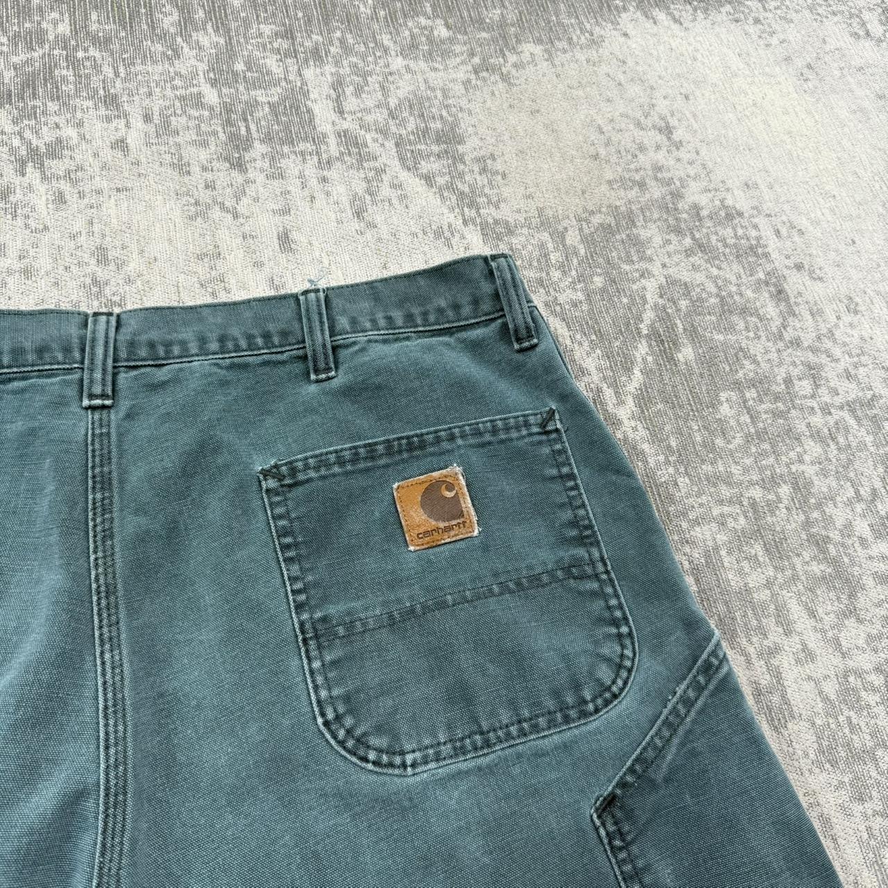 Vintage RARE Carhartt B24HTG Carpenter Jorts Hunter Green (40)