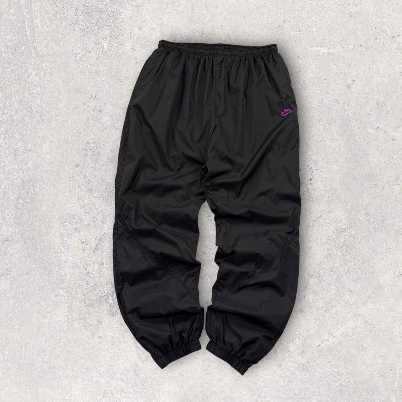 Vintage 90s Nike Baggy Tracksuit Bottoms Black (XXL)