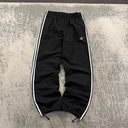 Vintage Y2K Adidas Baggy Technical Tracksuit Bottoms Black (S)