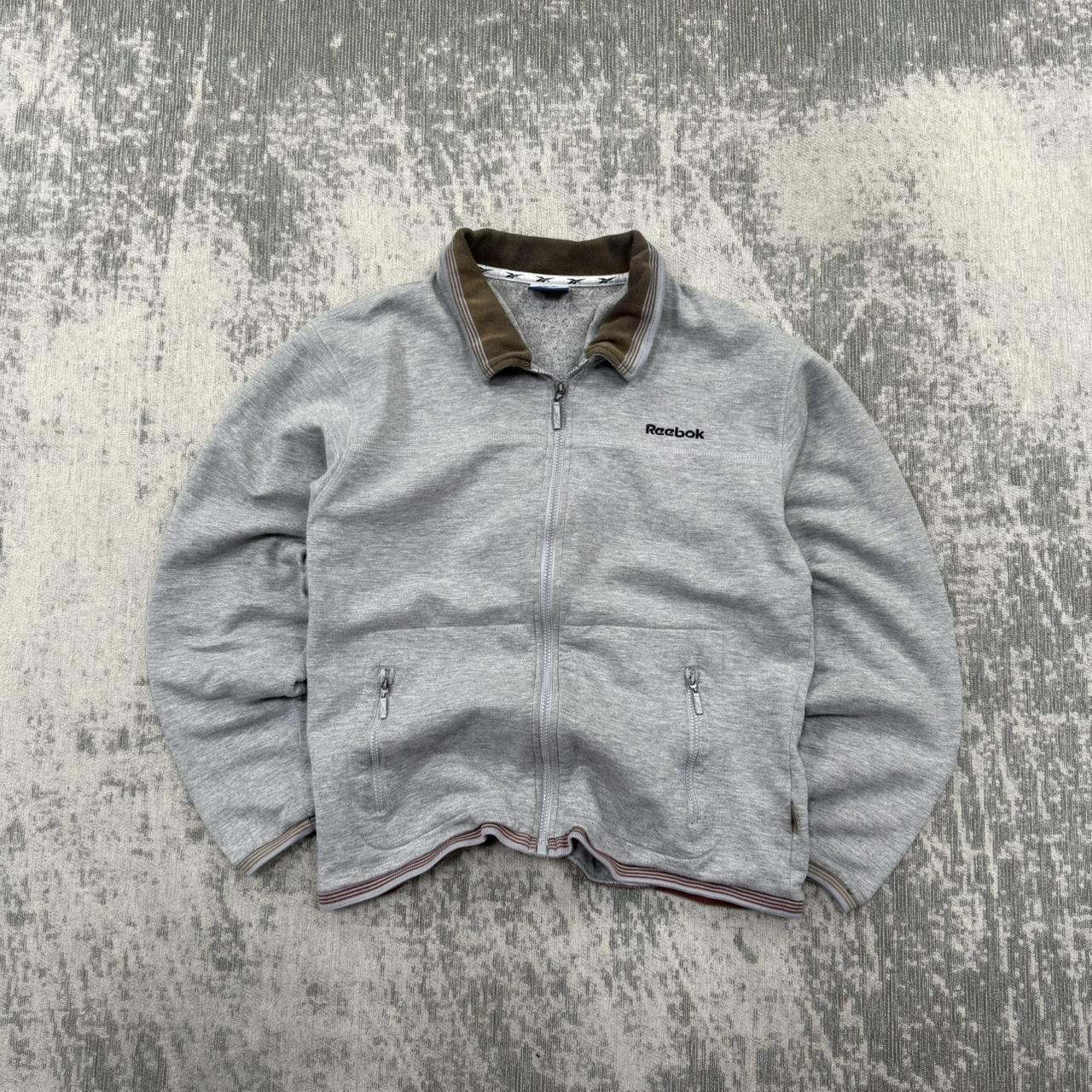 Vintage 00s Reebok Zip Up Sweatshirt Grey (Womens M)