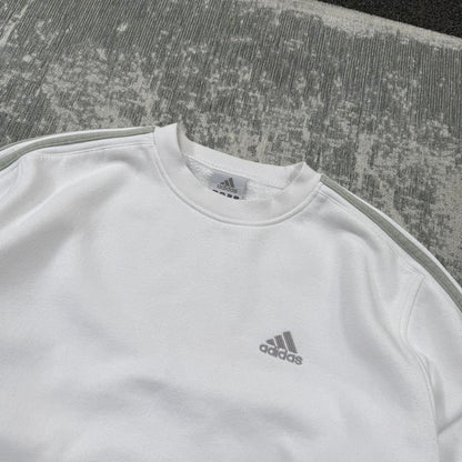 Vintage Y2K Adidas Small Logo Sweatshirt White (M)