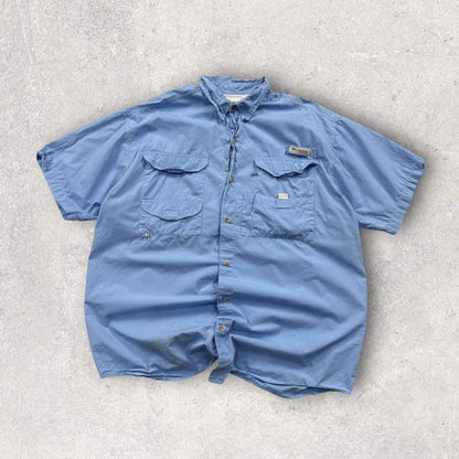 Vintage 00s Columbia Short Sleeve Utility Shirt Blue (L)