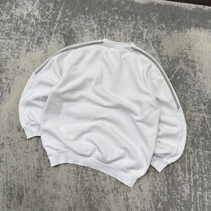 Vintage Y2K Adidas Small Logo Sweatshirt White (M)