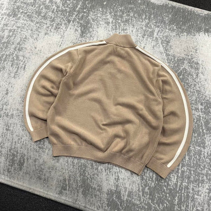 Vintage Tommy Hilfiger Heavy Knit Quarter Zip Jumper Brown (L)