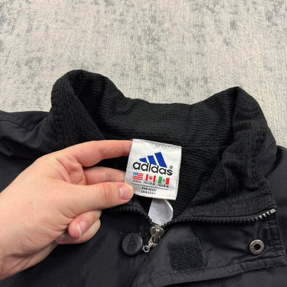 Vintage 90s Adidas Windbreaker Jacket Black (L)