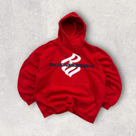 Vintage 00s Rocawear Spell Out Hoodie Red (XL)